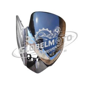 Motorcycle Headlight Visor Glass & Chrome