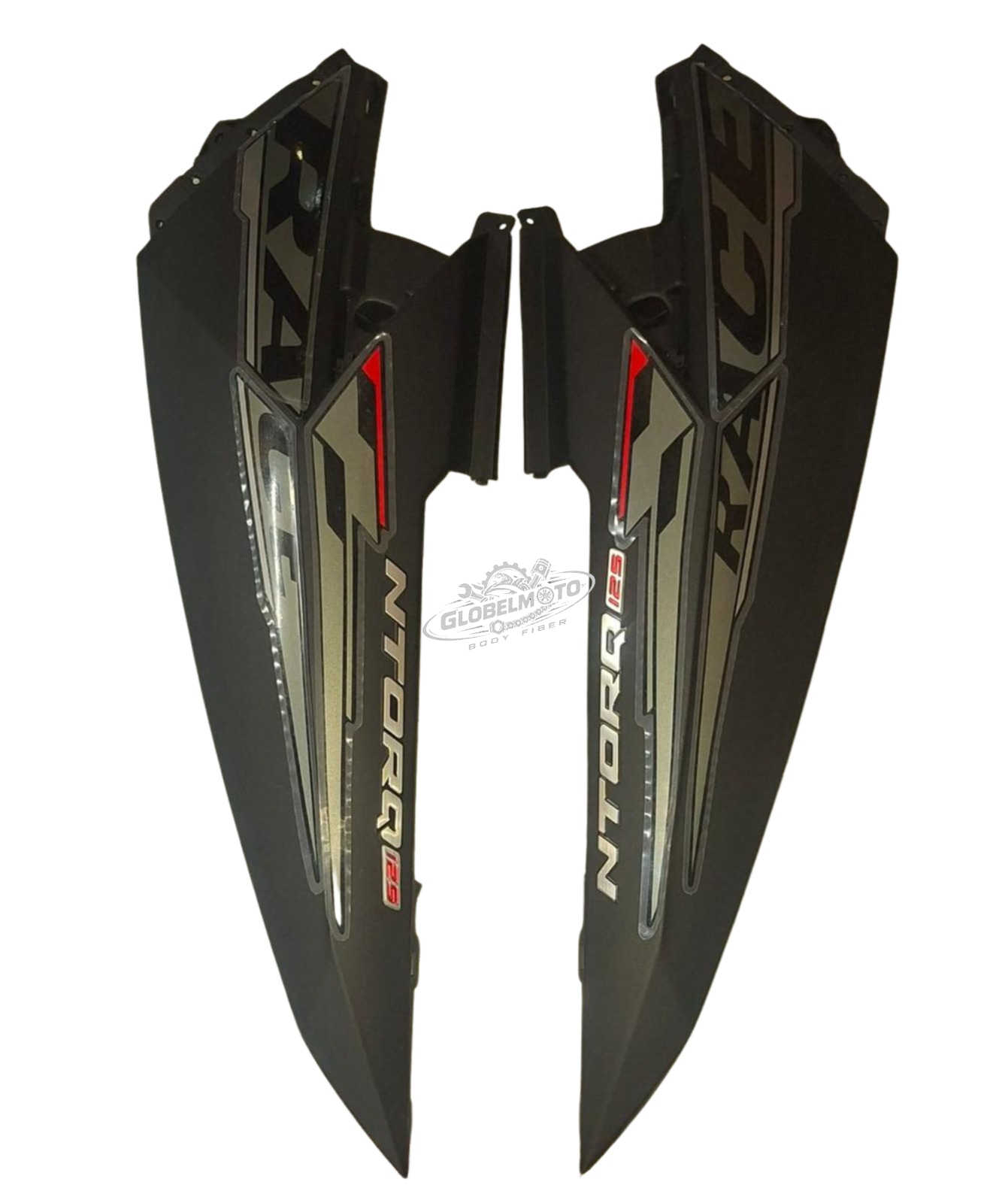 Back Panel TVS Ntorq 125 - Met Black Grey Red Edition