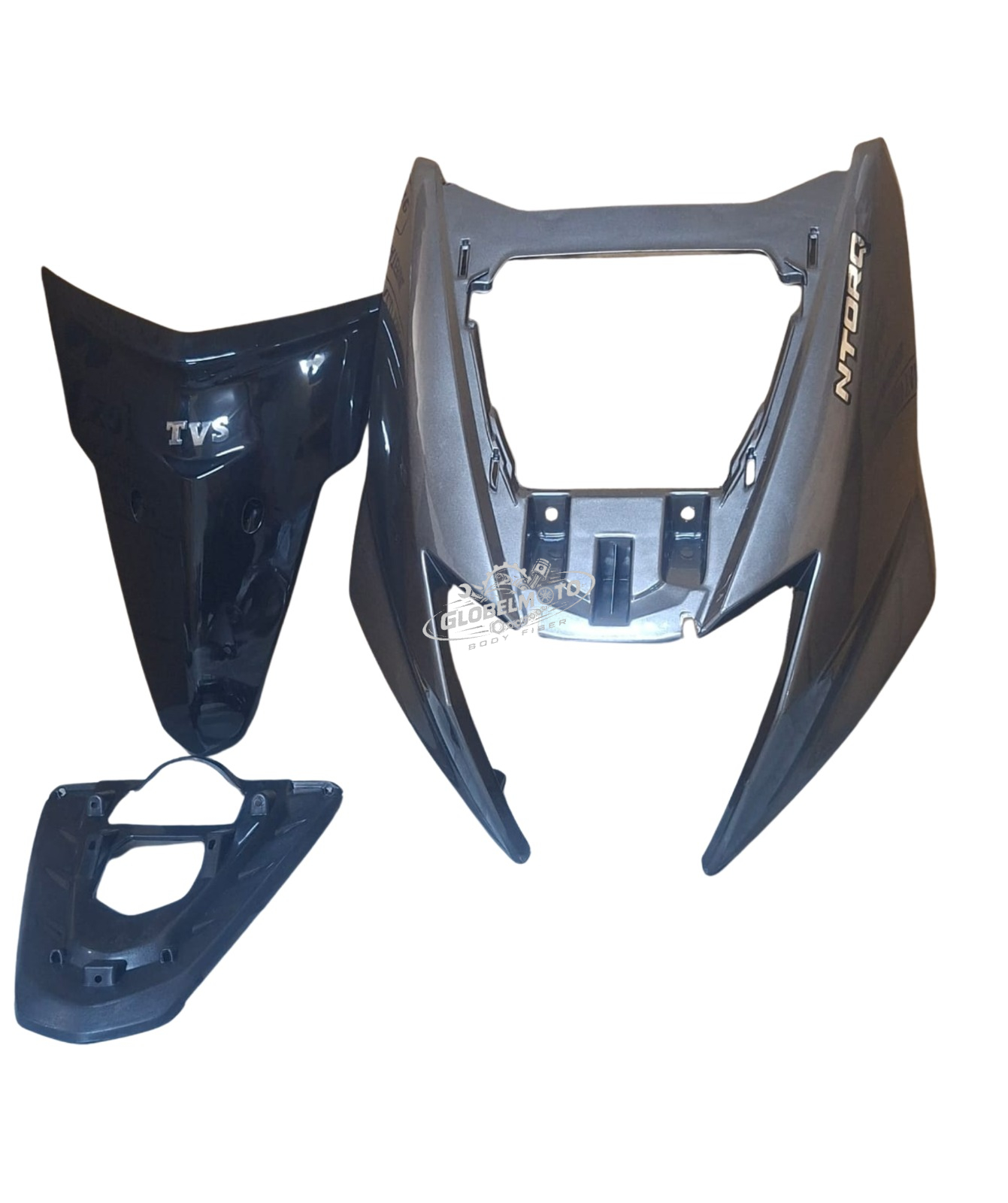 Front Nose and Center Nose for TVS Ntorq 125 - Grey with Sticker Ntorq