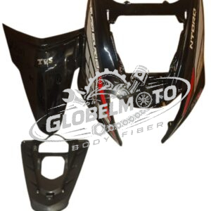 Front Nose and Center Nose for TVS Ntorq 125 - Glossy Black Red Sticker Thor Edition