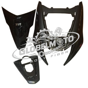 Front Nose and Center Nose for TVS Ntorq 125 - Matte Black Grey Sticker XP Race Edition