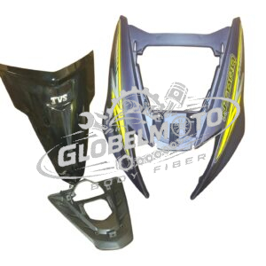 Front Nose and Center Nose for TVS Ntorq 125 XT - Matte Blue Yellow Sticker