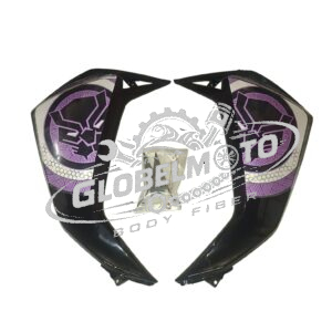 Front Panel Bottom TPFC  TVS Ntorq 125 -  Glossy Black Blue Sticker Panther Edition