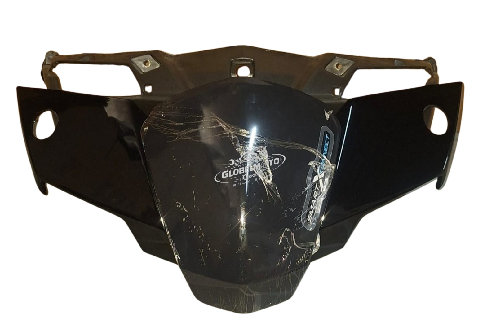 Headlight Visor with Glass TVS Ntorq 125 - Glossy Black