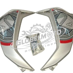 Front Panel Bottom TPFC  TVS Ntorq 125 -  Matte Silver Red Sticker Thor Edition