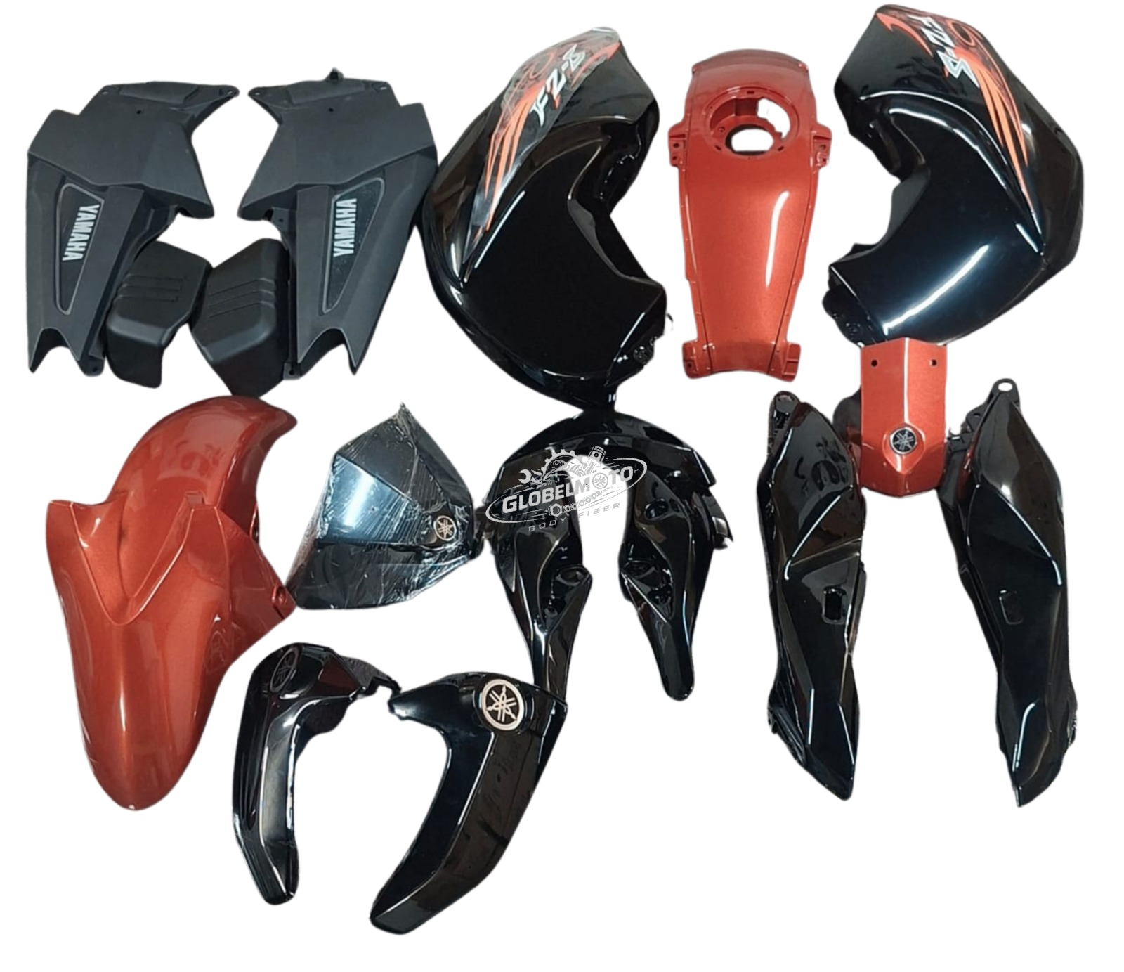 Full Body Kit for Yamaha FZ S - Black Orange